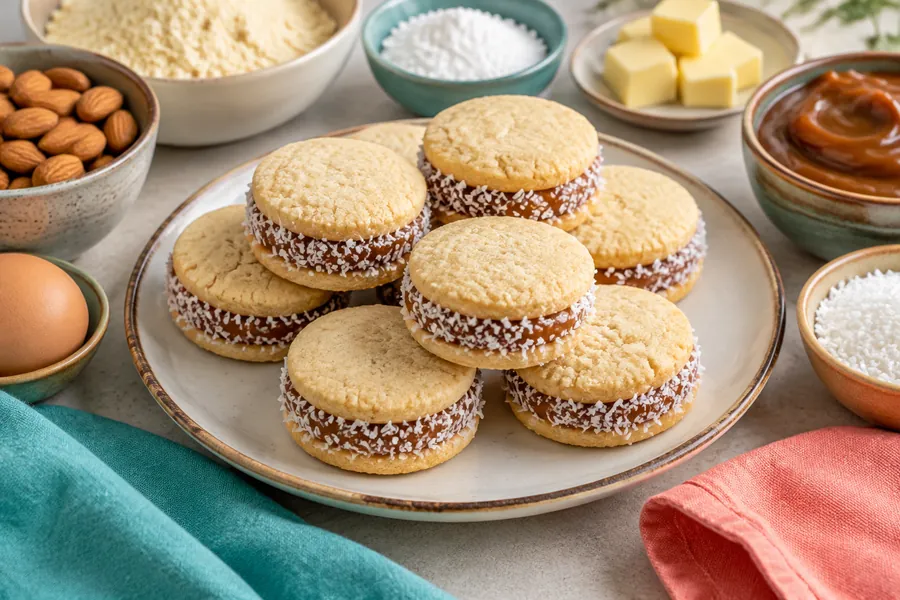 Alfajores de almendras con dulce de leche apto