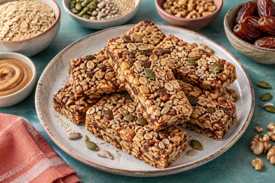 Barritas caseras de avena y semillas