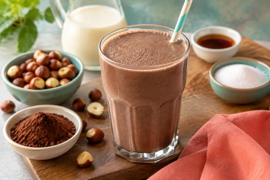 Batido de cacao y avellanas (estilo nutella)