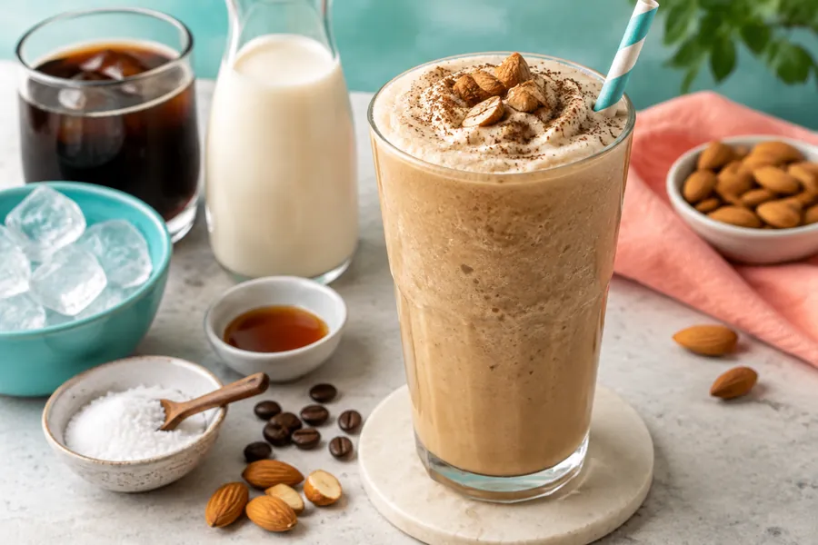 Batido de café y almendras (frappé)