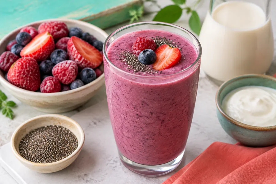 Batido de frutos rojos y semillas de chía