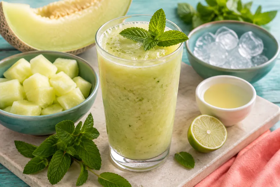 Batido de melón y menta refrescante