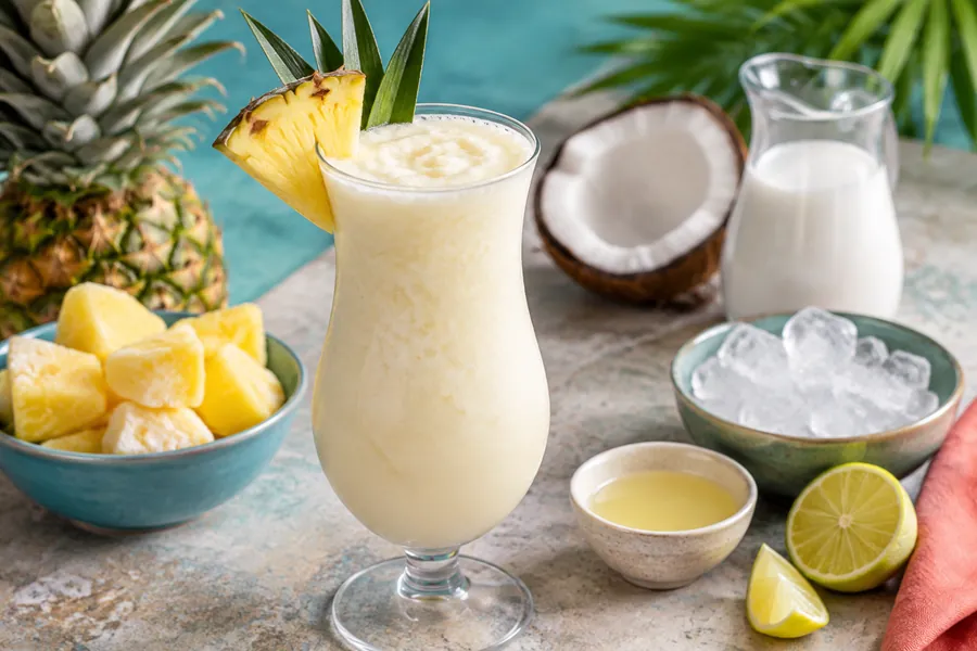 Batido de piña colada sin alcohol