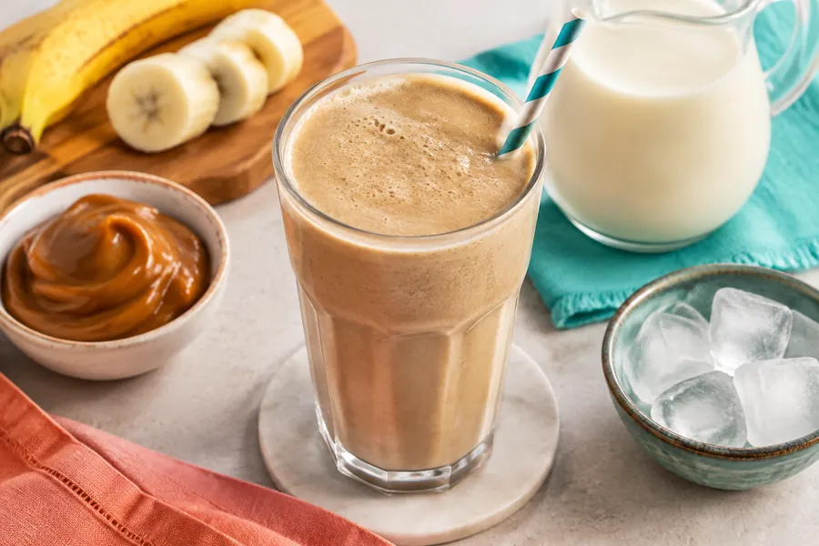 Batido merienda de dulce de leche apto