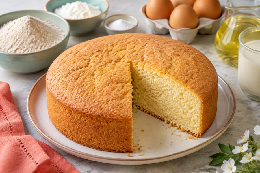 Bizcochuelo de vainilla básico sin gluten