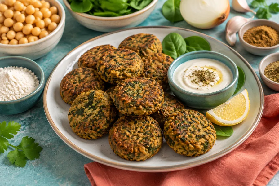 Bocaditos de garbanzo y espinaca (falafel al horno)