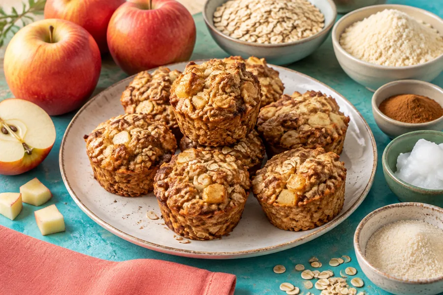Bocaditos de manzana y avena horneados