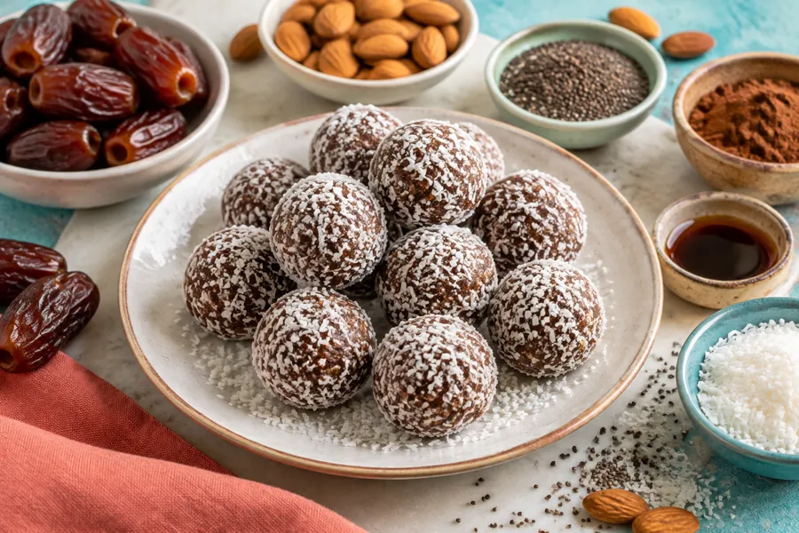 Bolitas energéticas de dátil y almendras