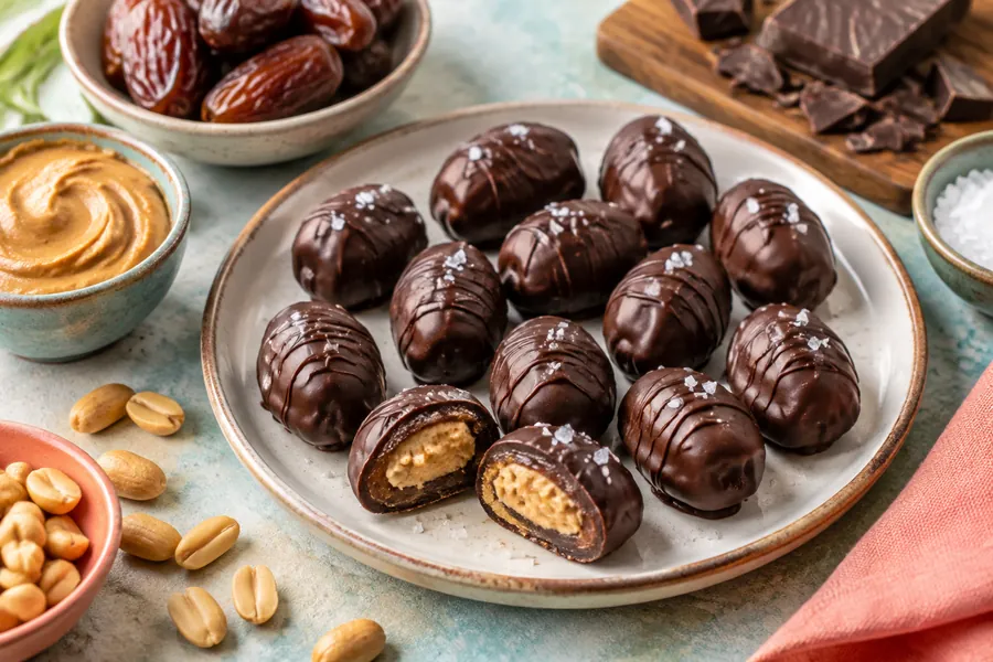 Bombones de dátil rellenos con maní