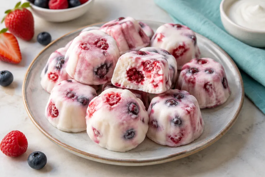 Bombones helados deyogury frutos rojos