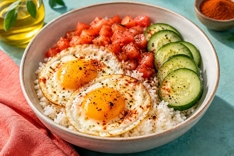 🥚Bowl de Huevo y Arroz con Vegetales