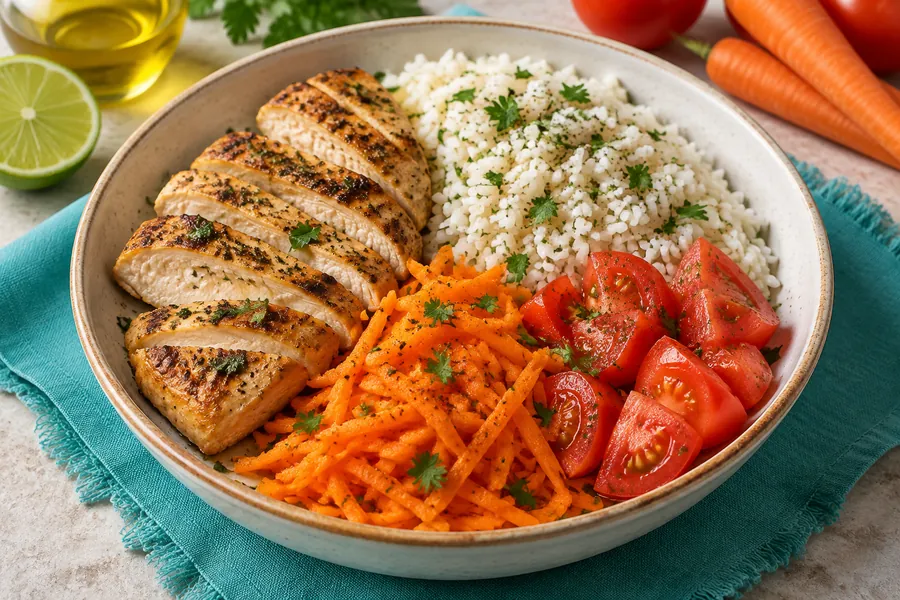 🍗Bowl de Pollo con Arroz y Zanahoria
