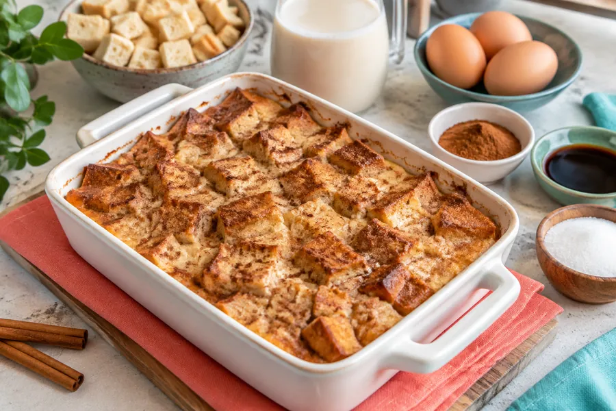 Budín de pan sin gluten con canela