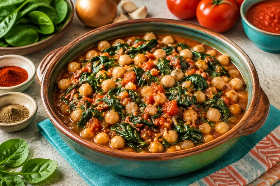 Cazuela de garbanzos y espinaca