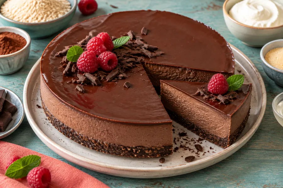 Cheesecake de chocolate sin hornear