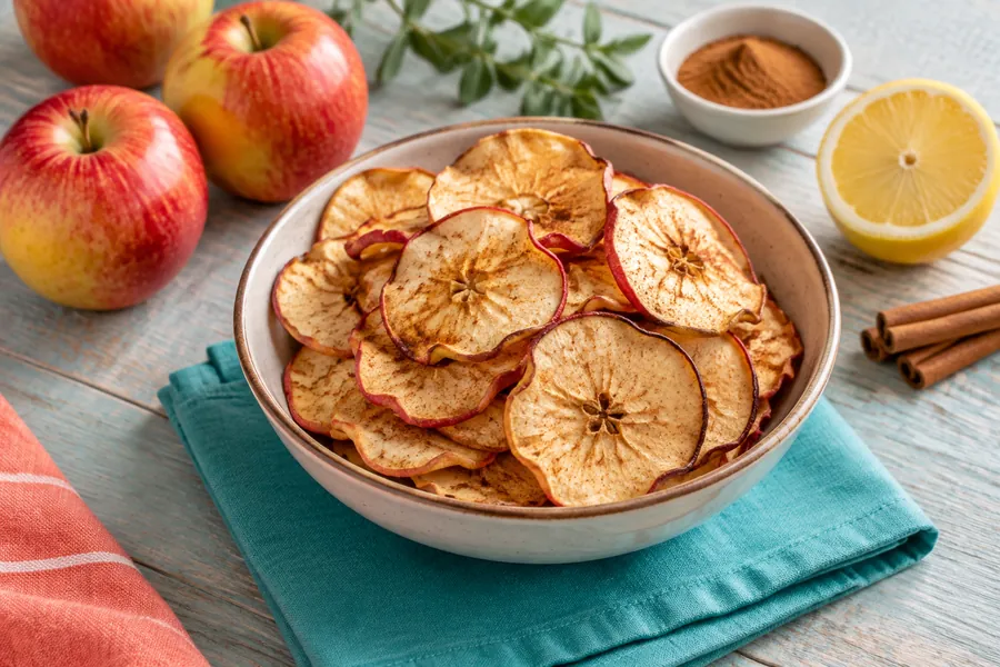 Chips de manzana deshidratadas