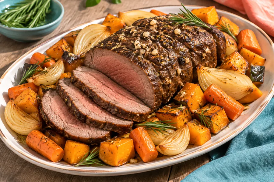 Colita de cuadril al horno con vegetales de estación