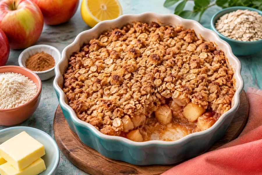 Crumble de manzana y avena