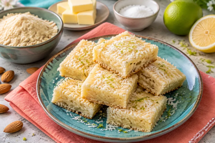 Cuadraditos de coco y limón