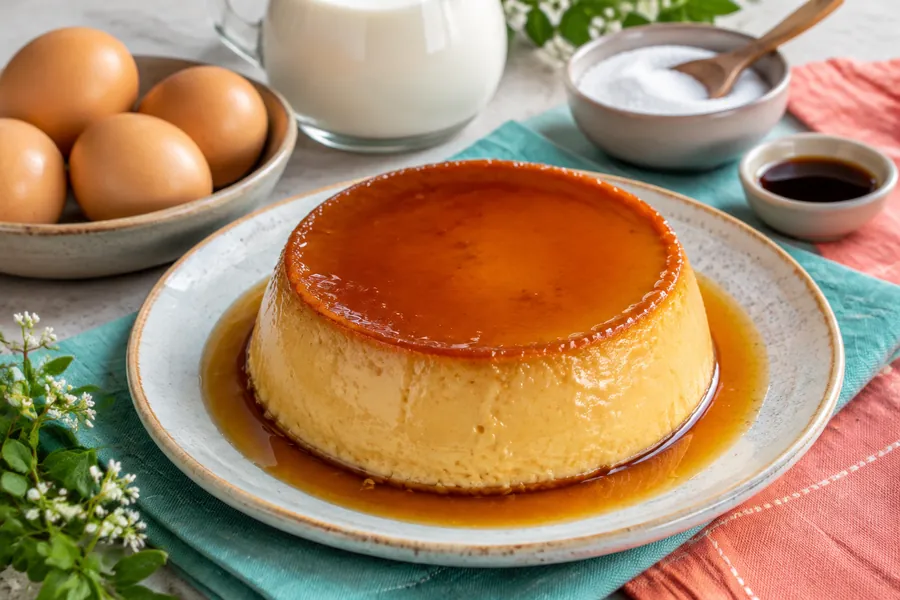 Flan casero sin azúcar ni lactosa