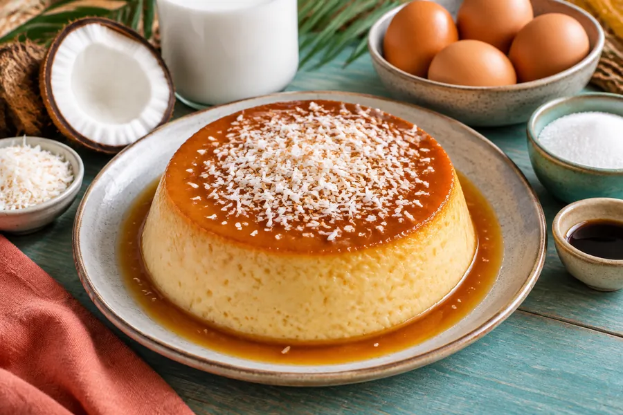 Flan de coco sin azúcar