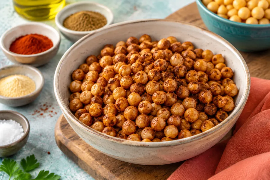 Garbanzos crocantes al horno con especias