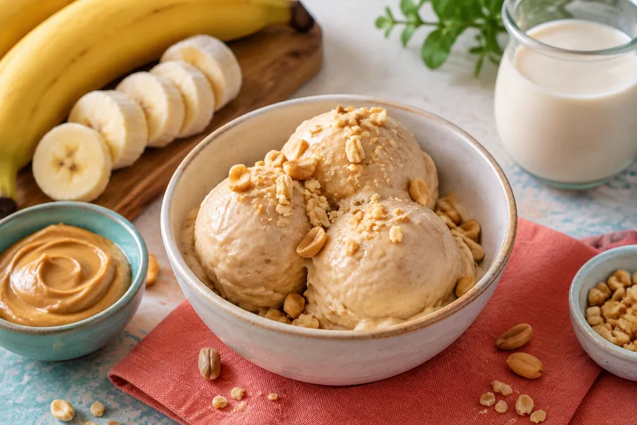 Helado de banana y maní (nice cream)