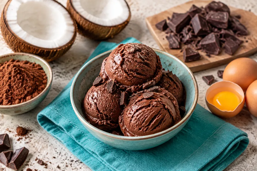 Helado de chocolate amargo sin lactosa