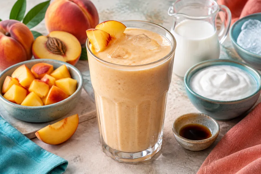 Licuado de durazno y yogur de coco