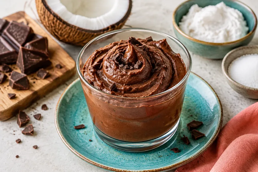Mousse de chocolate amargo sin azúcar