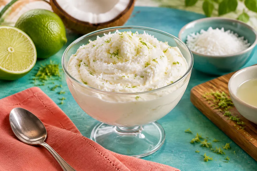 Mousse de limón y coco