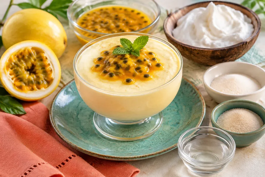 Mousse de maracuyá sin lactosa