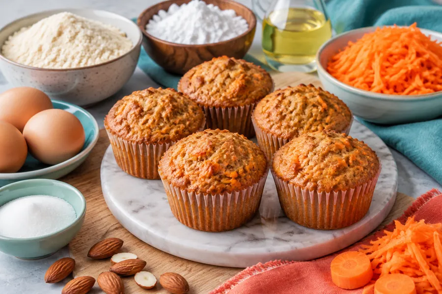 Muffins de zanahoria sin gluten ni azúcar