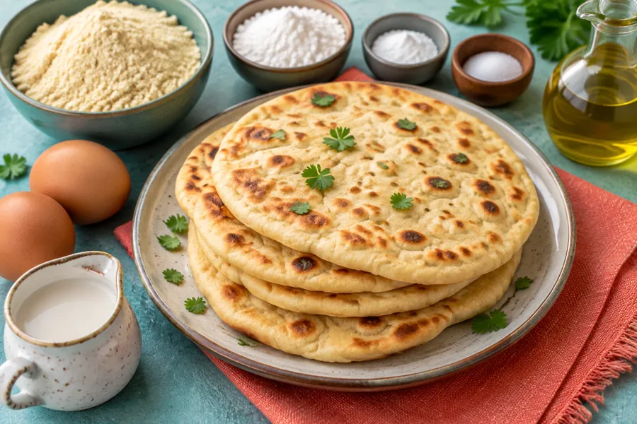 Naan sin gluten a la sartén