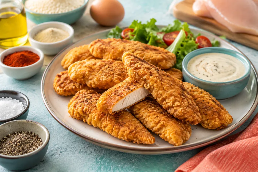 Palitos de pollo al horno con especias