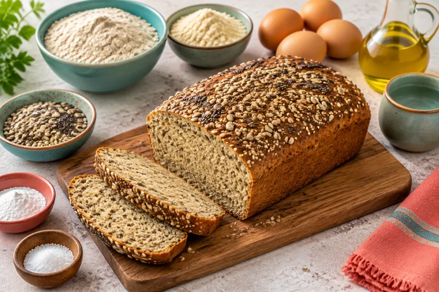 Pan de avena sin gluten y semillas