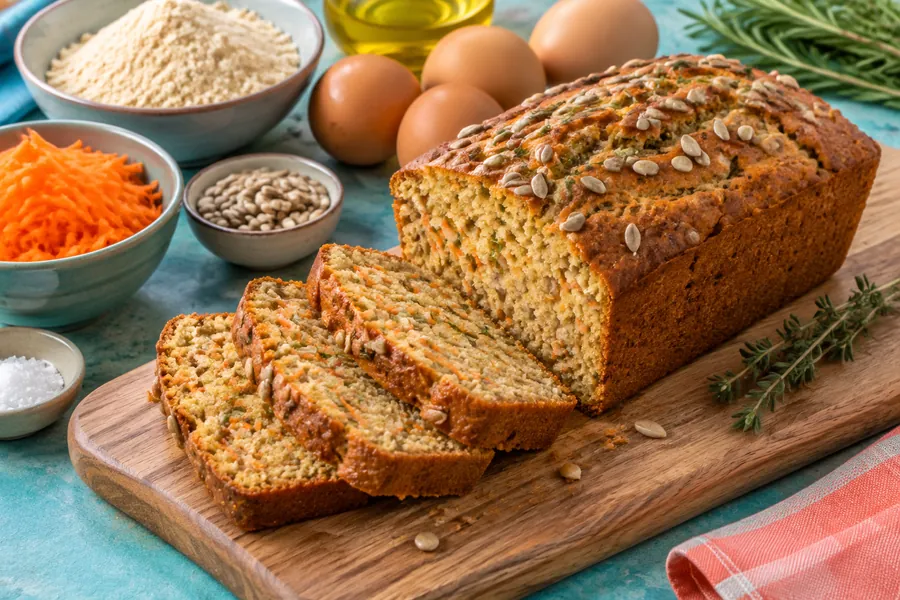 Pan de zanahoria y semillas