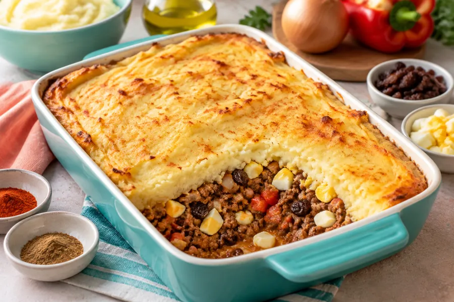 Pastel de papa y carne (pastel de choclo simplificado)