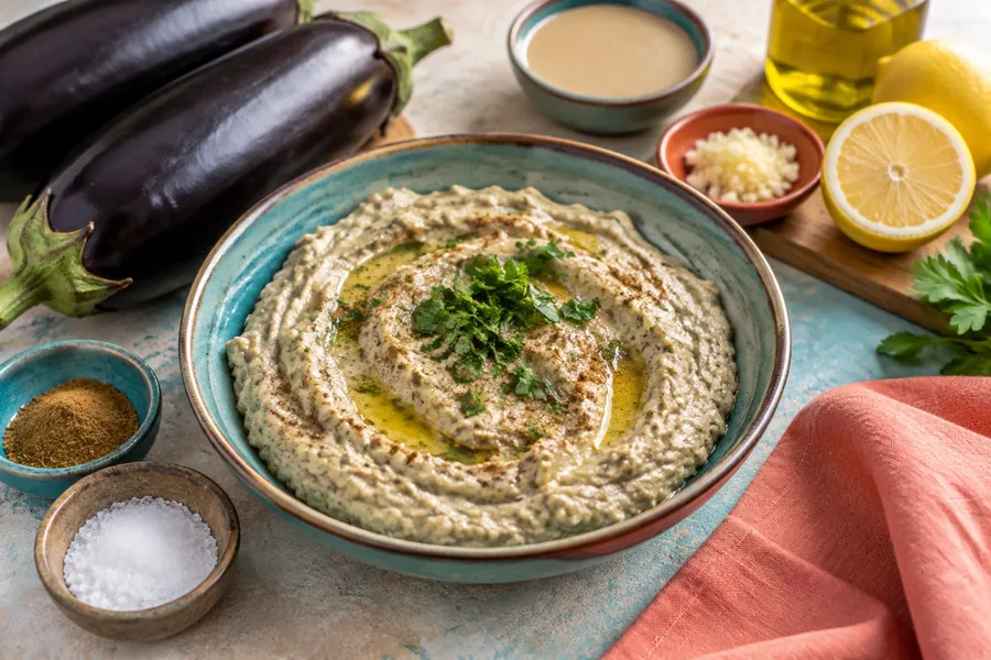 Paté de berenjenas ahumadas (baba ghanoush)