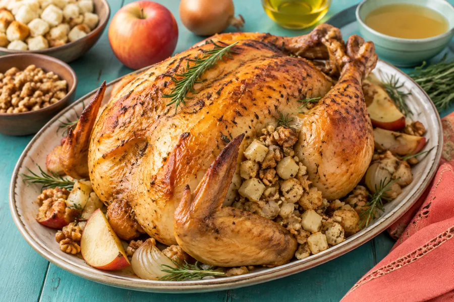 Pollo relleno navideño (para ocasiones especiales)
