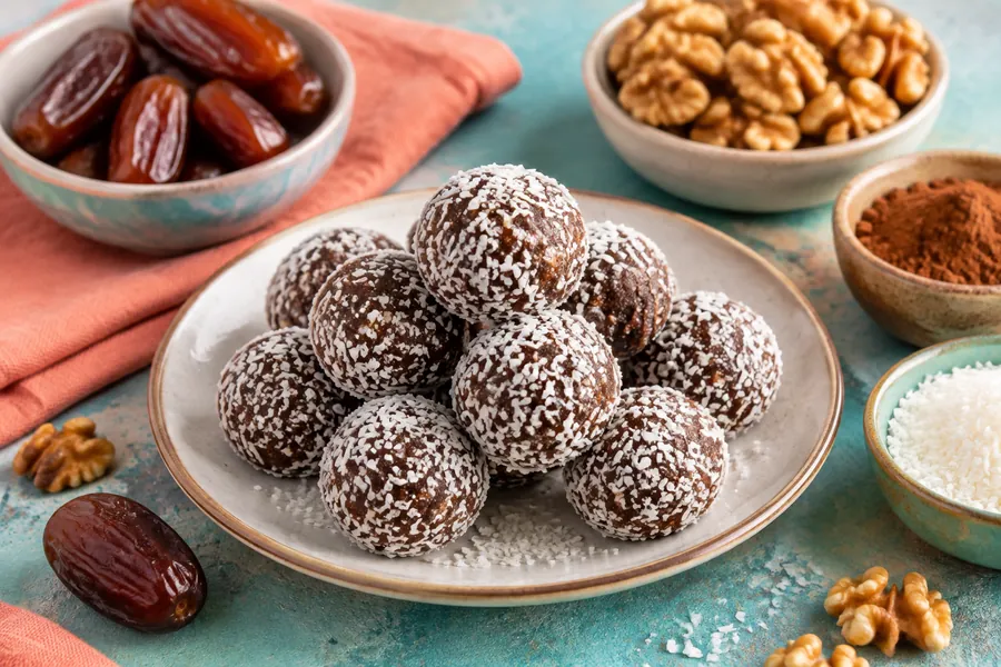 Postre de frutos secos y dátil (energy balls dulces)