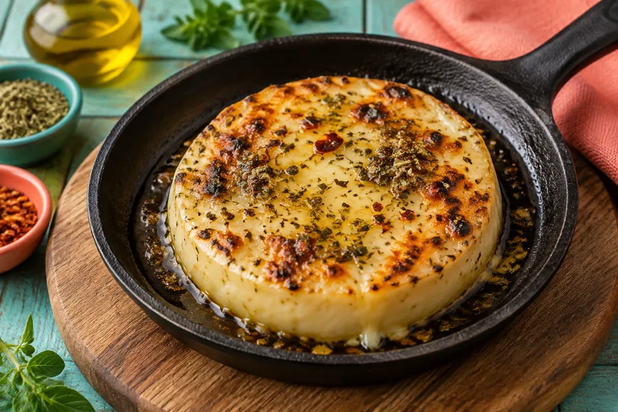 Provoleta vegetal a la parrilla con chimichurri