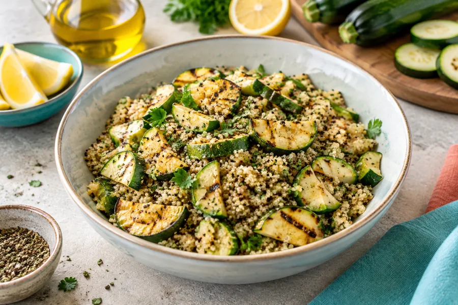 Quinoa con zucchini grillado