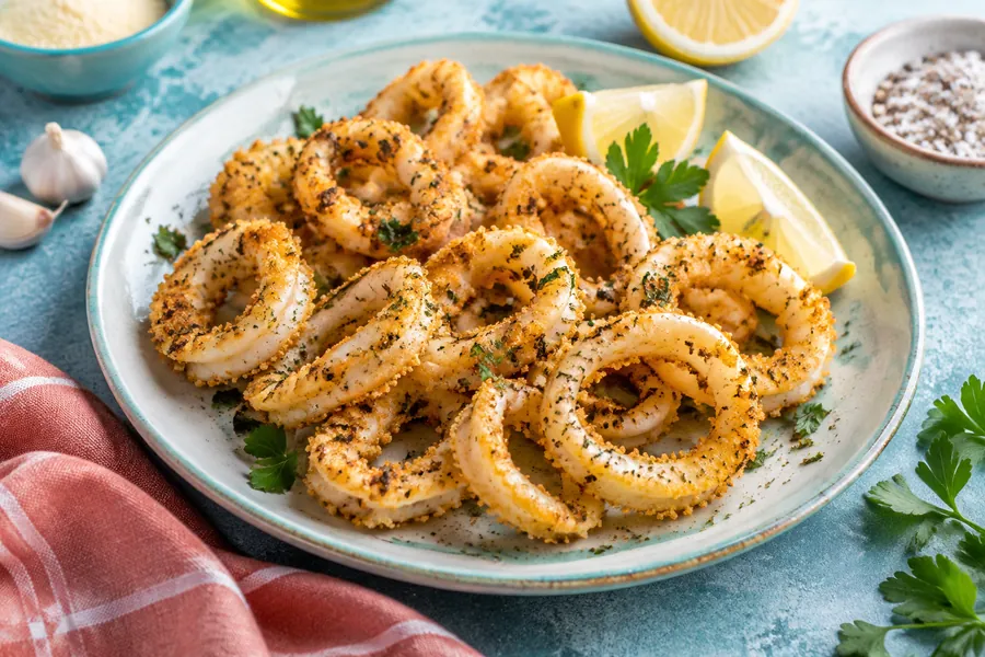 Rabas de calamar al horno con limón