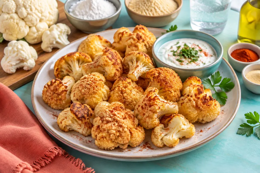 Rabas de vegetales al horno (coliflor rebozada)