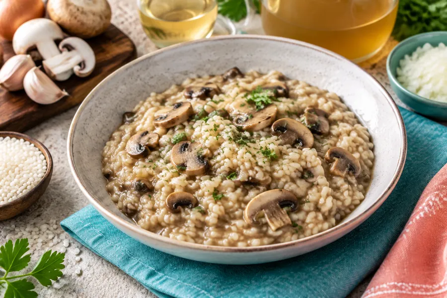 Risotto de champiñones sin lactosa (cierre de la categoría