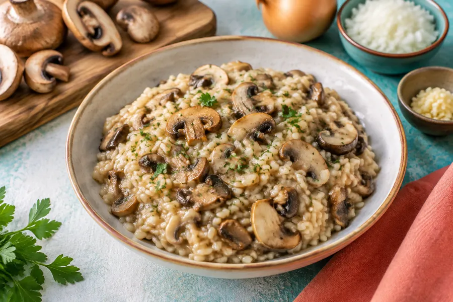 Risotto de hongos sin lactosa