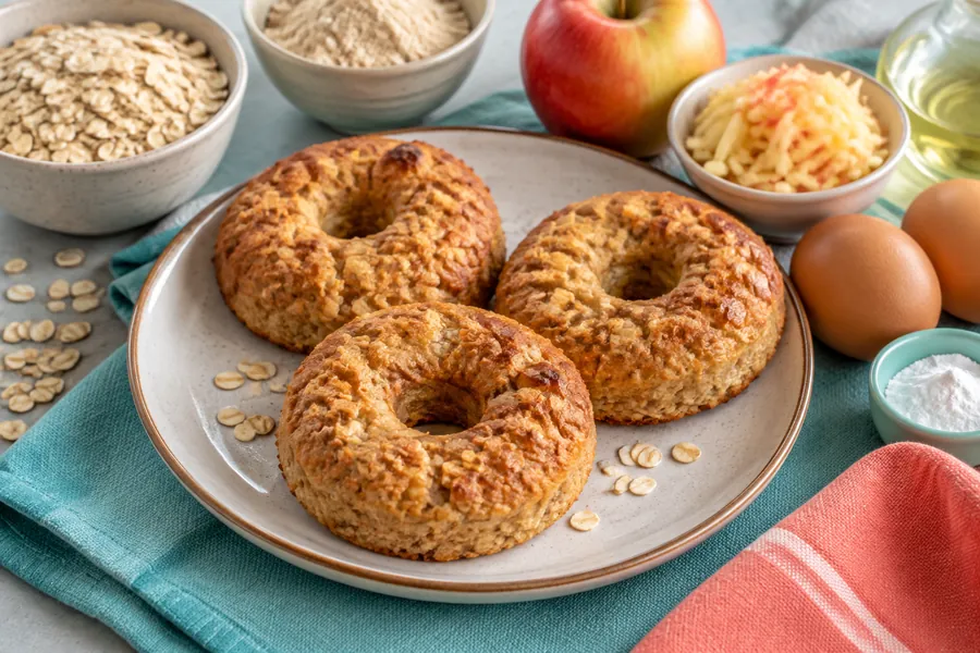 Roscas individuales de avena y manzana
