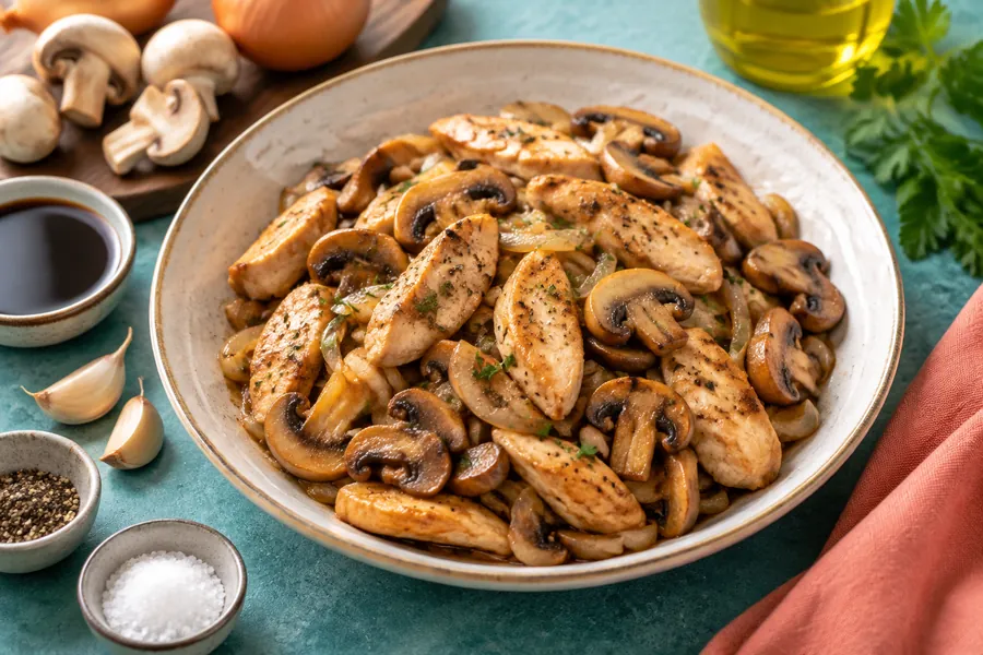 🍄Salteado de Pollo y Champiñones