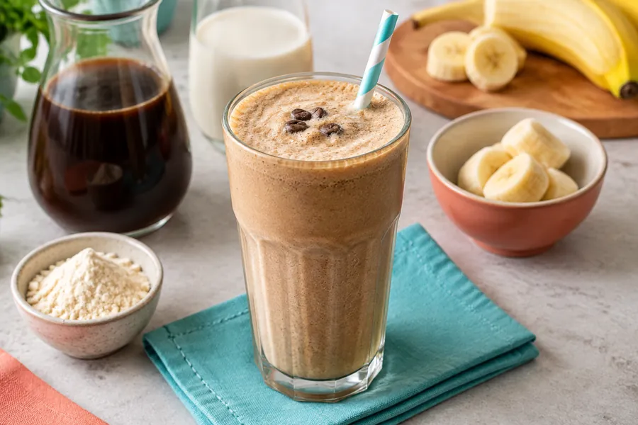 Smoothie de café y proteína para llevar